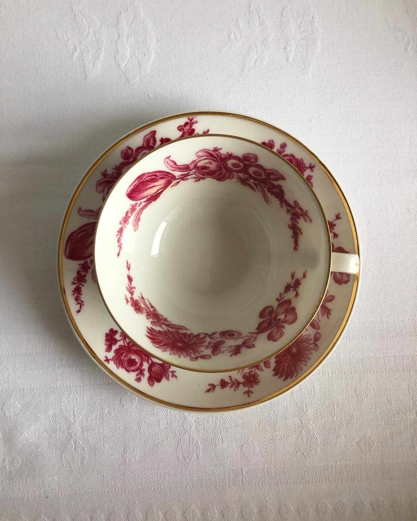 Limoges fine porcelain cup and under cup