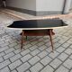 Table basse en verre noir et bois