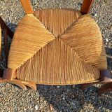 6 old straw chairs