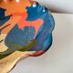 Abstract glazed ceramic fruit bowl / bowl / fruit basket