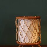 Lampe d’appoint en rotin, France, années 1960