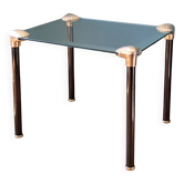 Bout de canapé, table d'appoint en verre et métal par Jumbo Italy, 1970