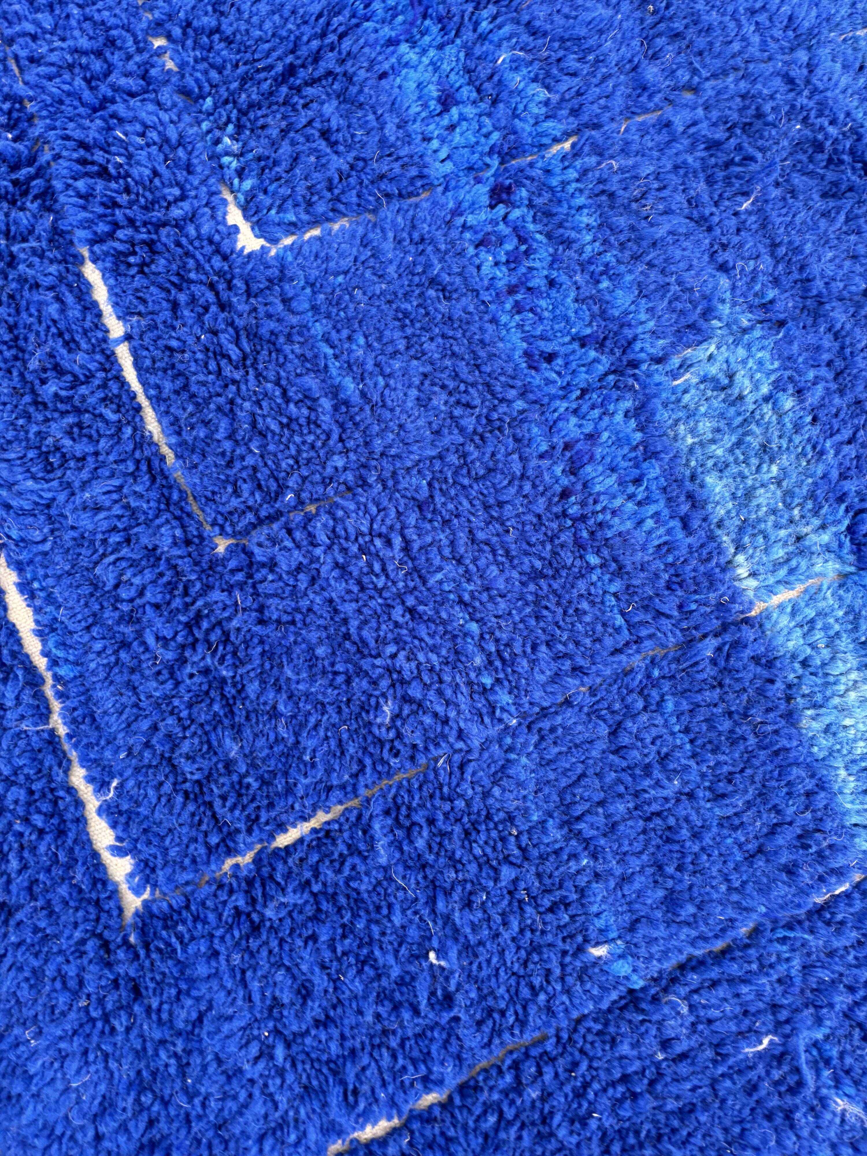 Large blue Moroccan Berber wool rug
