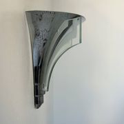 Art Deco modernist wall lamp, chrome and sandblasted glass, France 1930