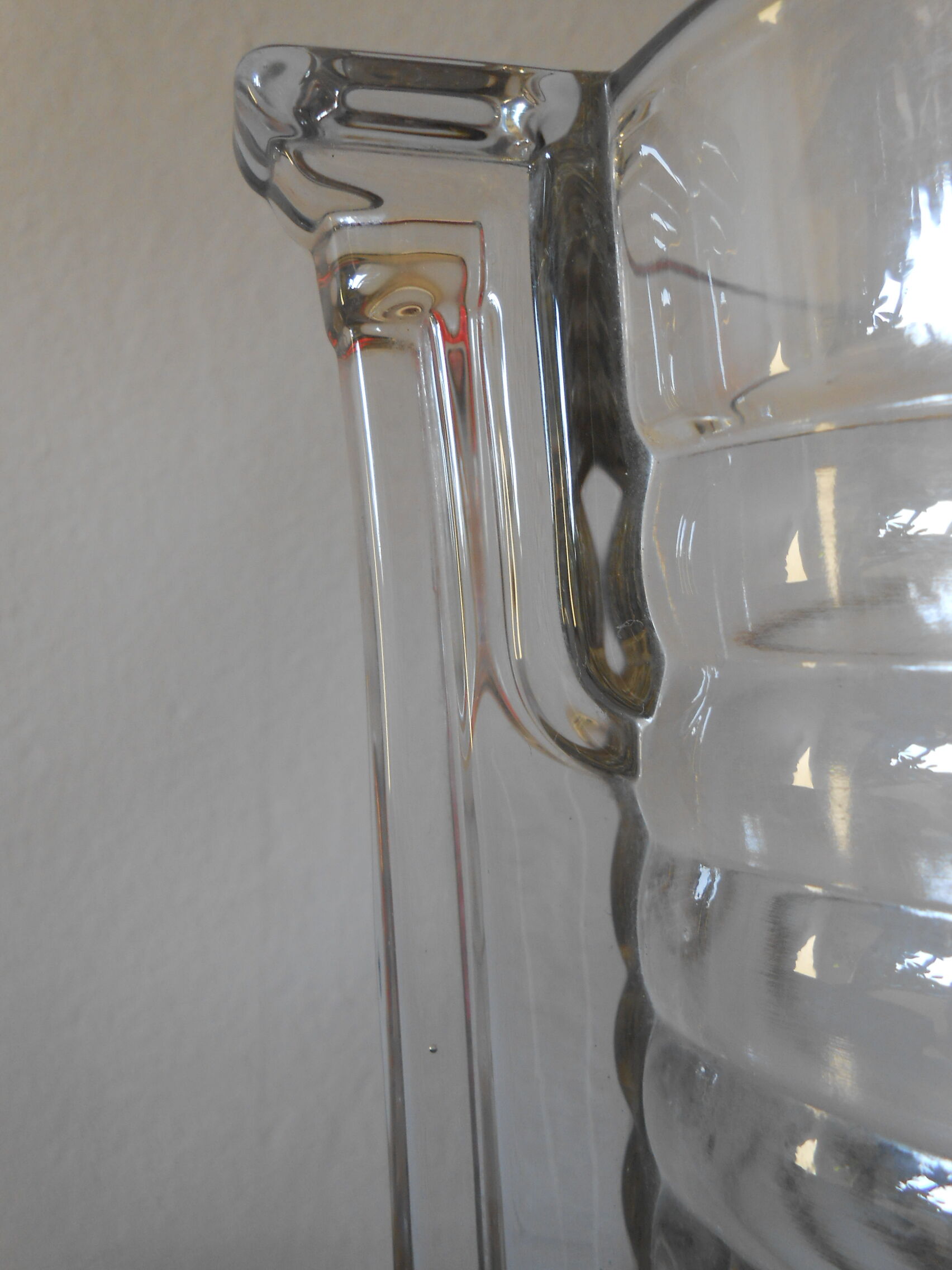 Narrow glass art deco vase