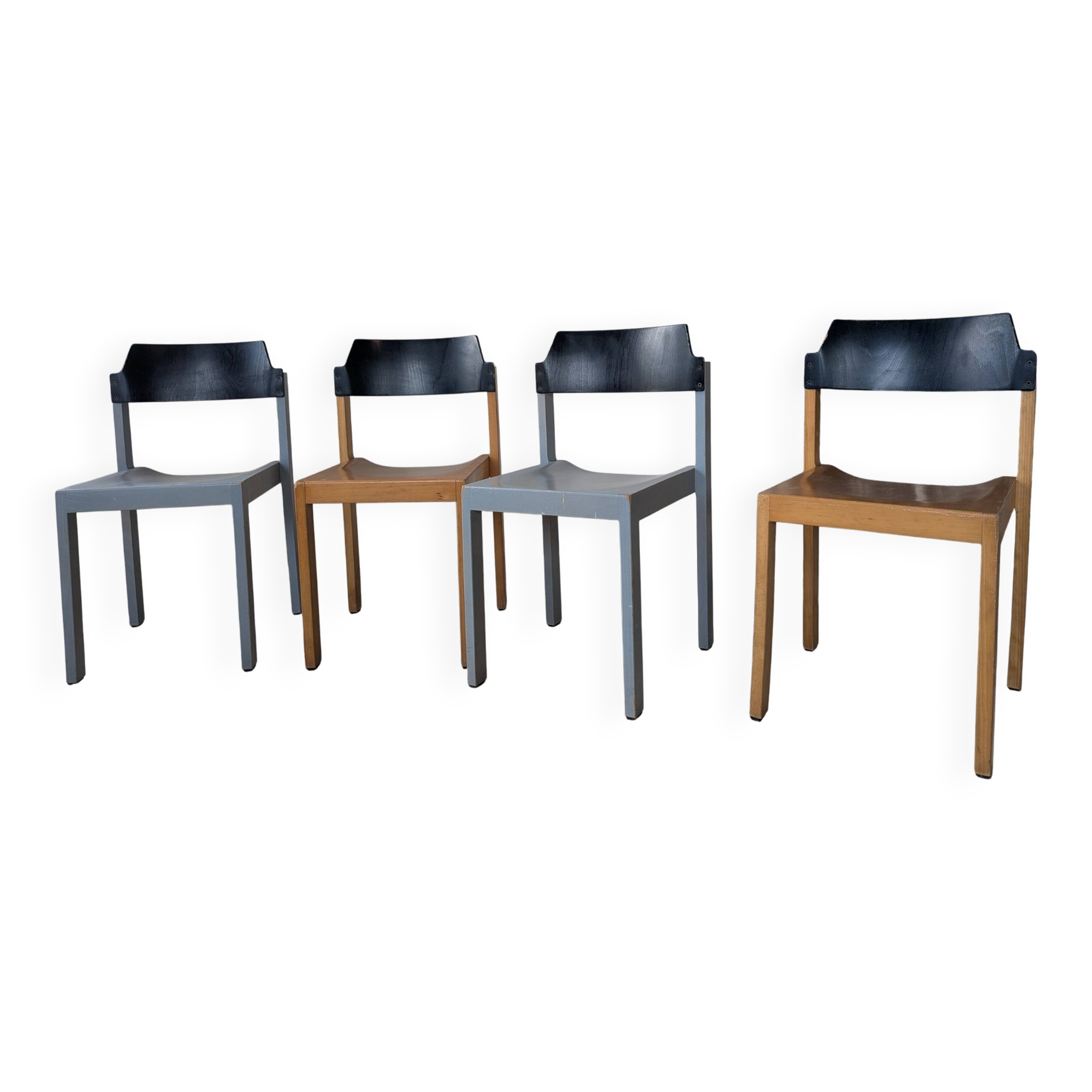 Set of 4 stackable chairs by Rainer Schell