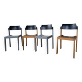 Set of 4 stackable chairs by Rainer Schell