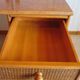 Rare vintage desk Ash and woven rattan - Large top - 6 drawers - Functional desk