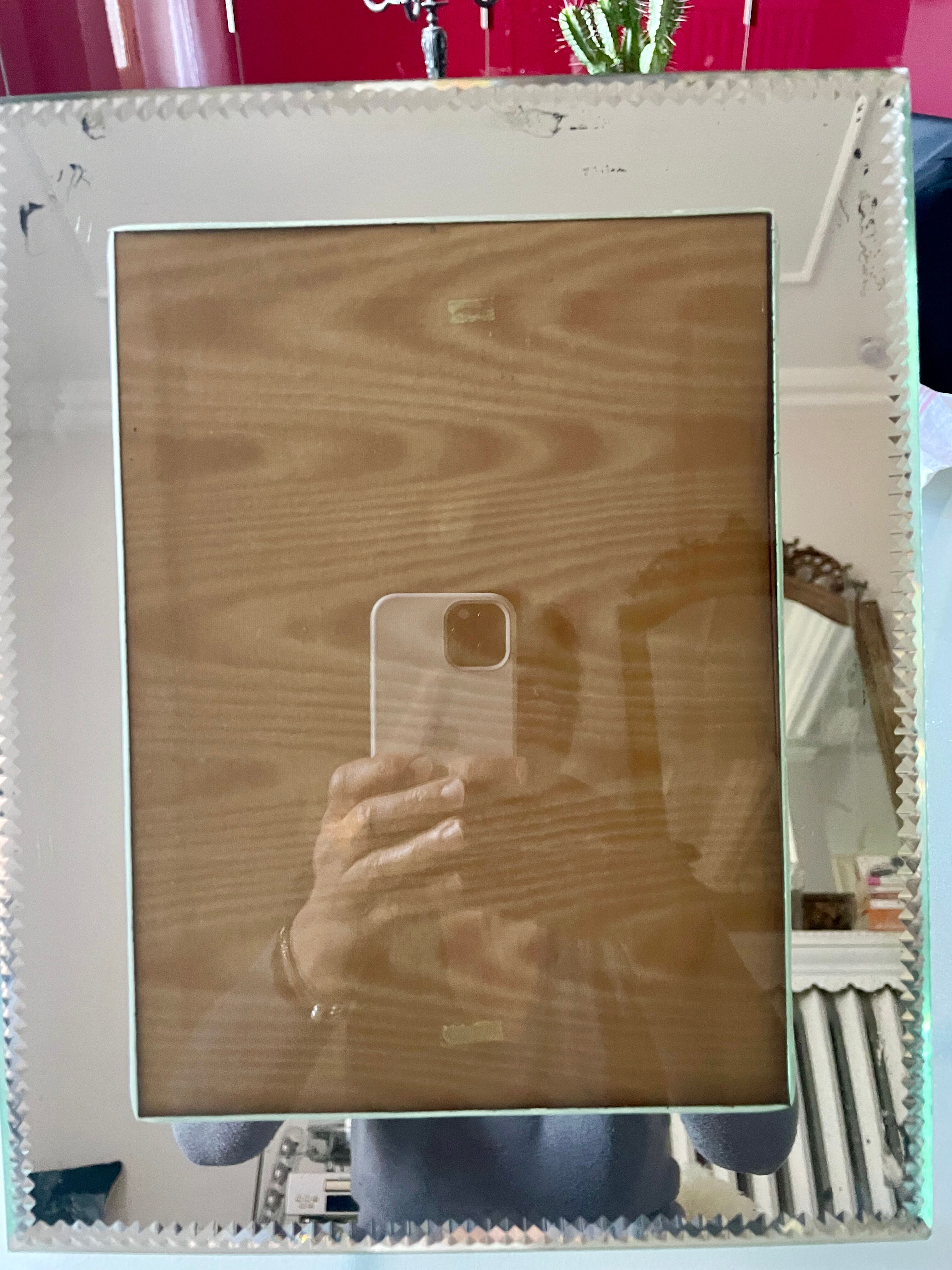 Antique mirror frame for photo