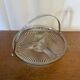 Serviteur Apéro Ancien Verre Moulé + Anse Metal Chromé VMC Reims Vinta