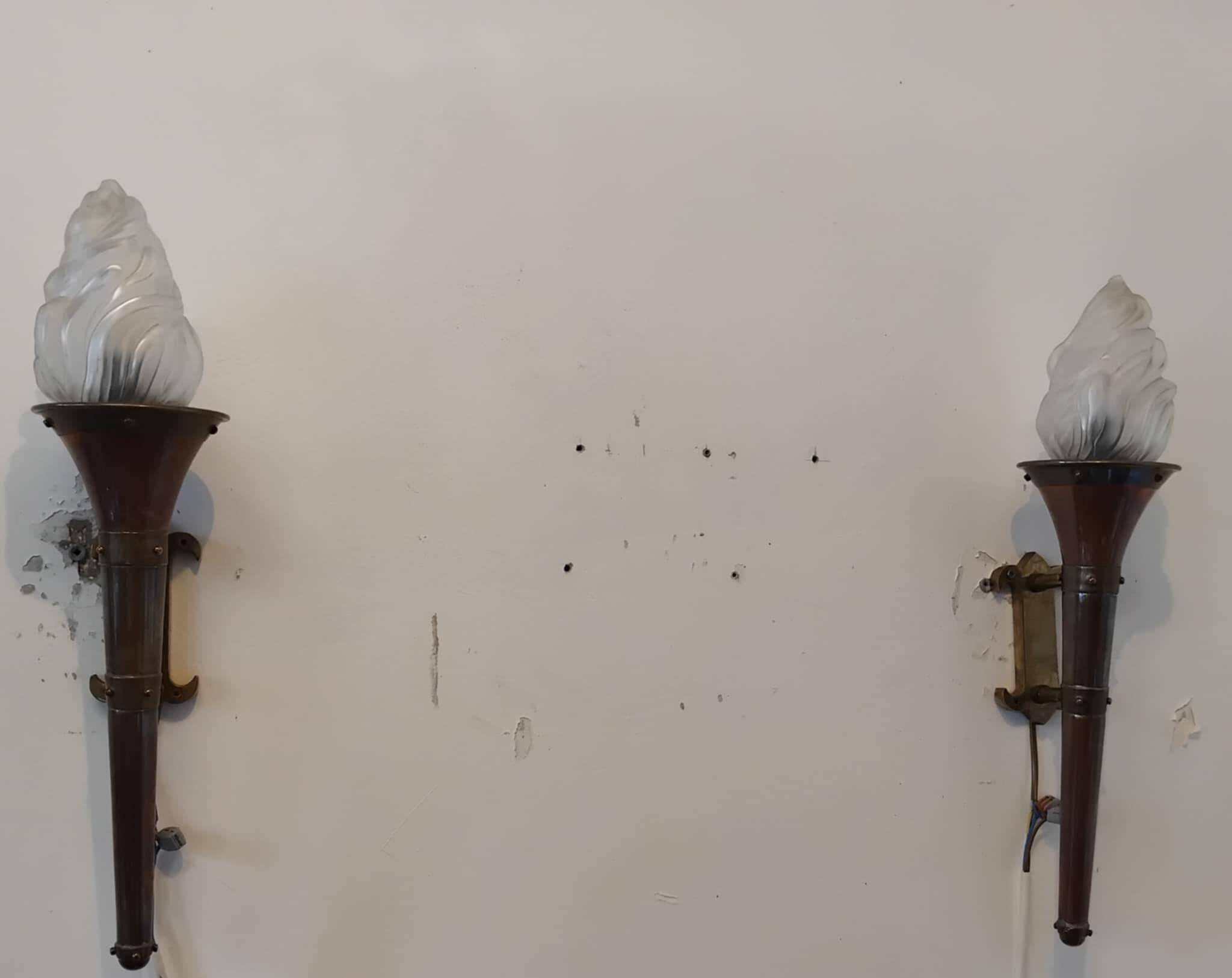 Pair of Flambeaux wall lights from the 50s/60s