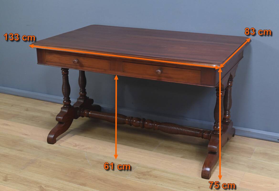 Mahogany Desk Table, Louis-Philippe period – 1st half of the 19th century