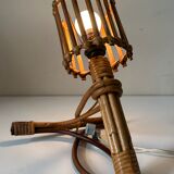 Vintage rattan wall lamp design 60 years