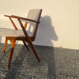 Scandinavian pair of armchairs and tripod table