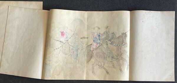 Samouraï à cheval retour de chasse par Toyohara Chikanobu (1838-1912) Japon 1897