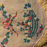 Hand-embroidered 1920s cushion