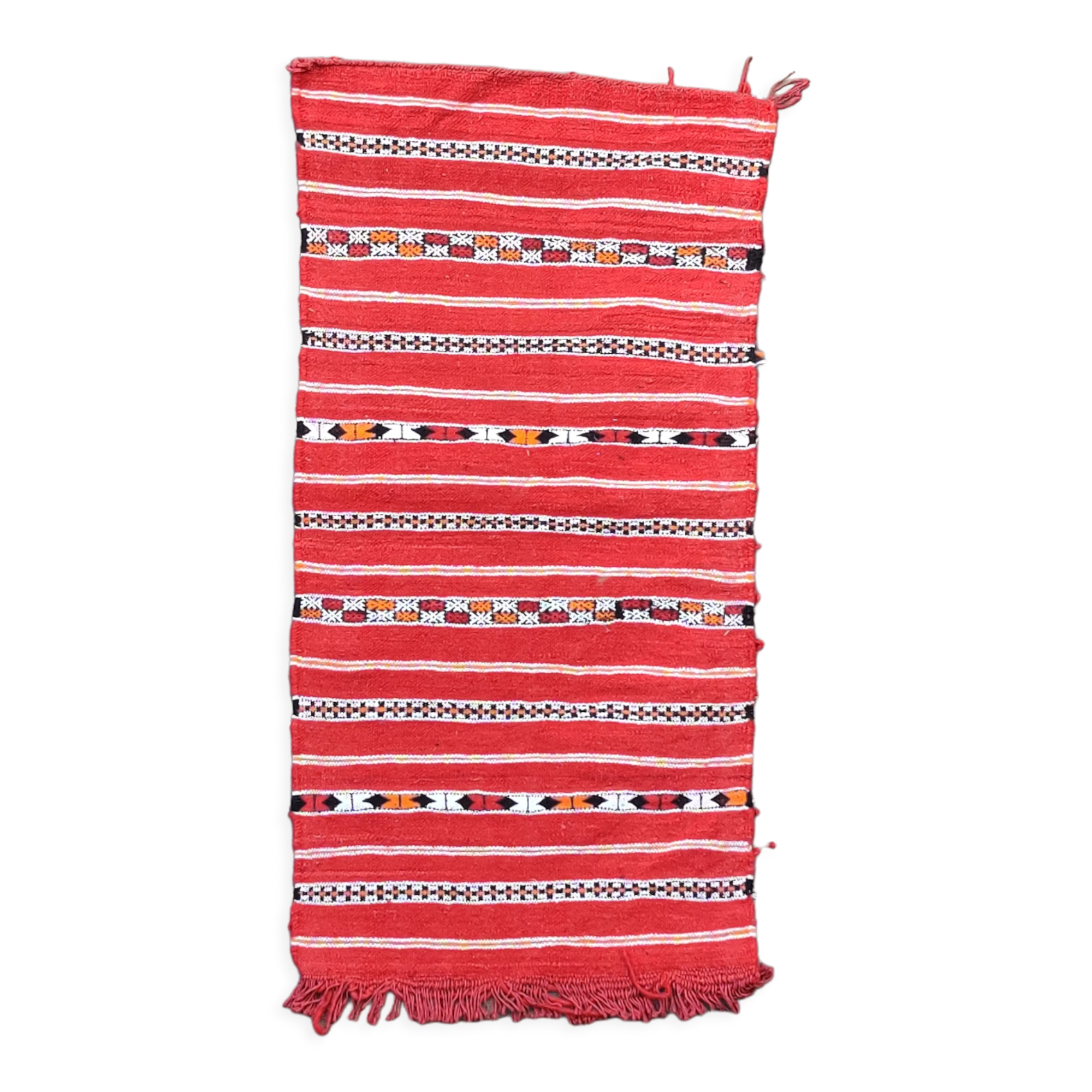 Red Moroccan kilim carpet