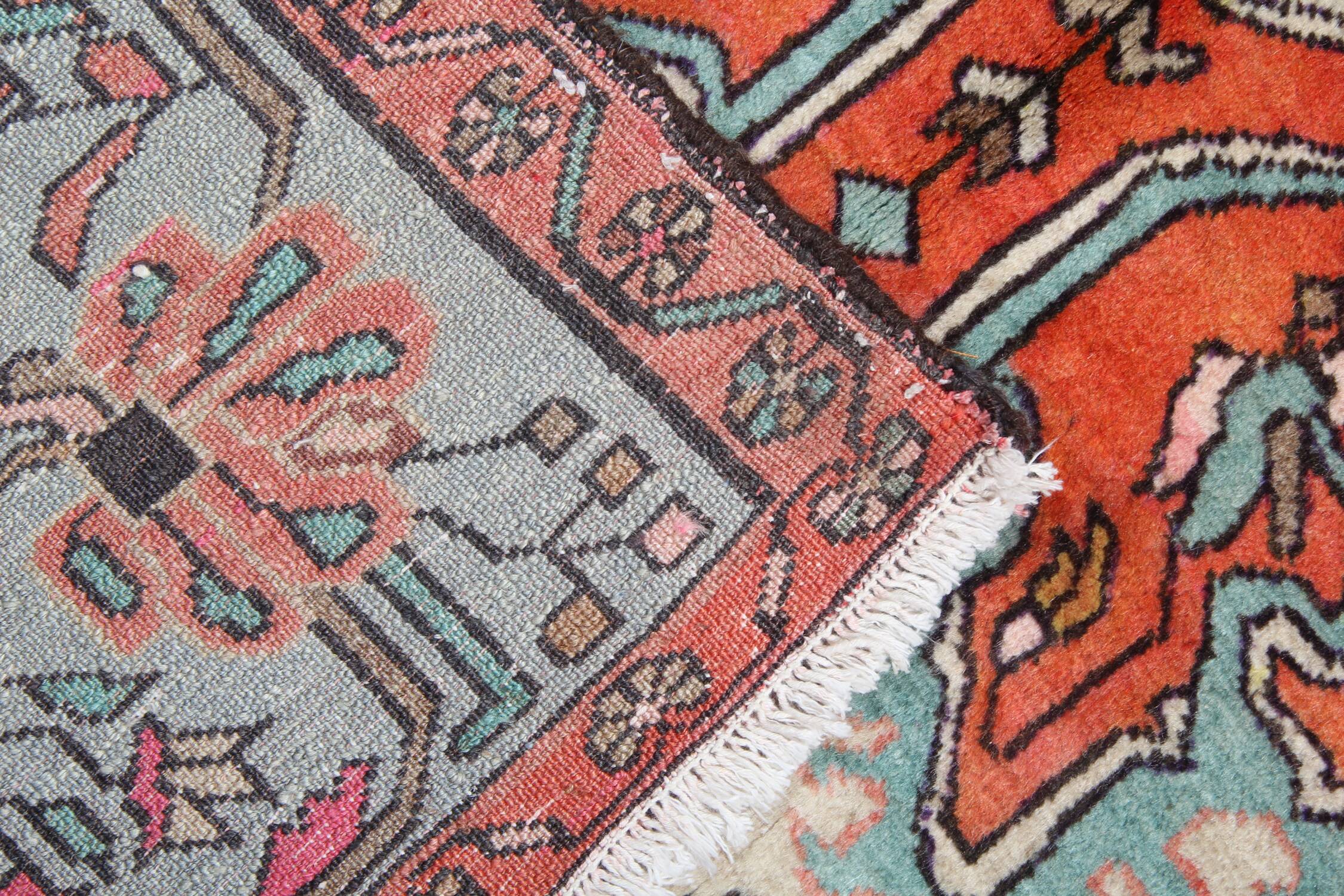 Oriental medallion area rug handmade cream wool carpet 200x300cm