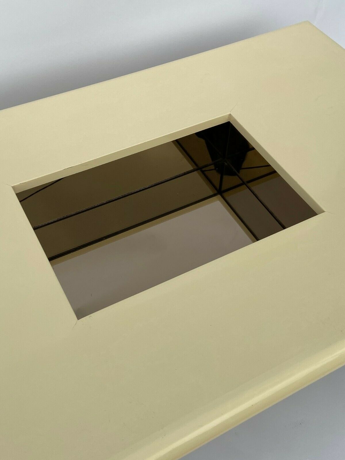 Jean claude mahey laque blanche creme 1970 vintage design coffee table