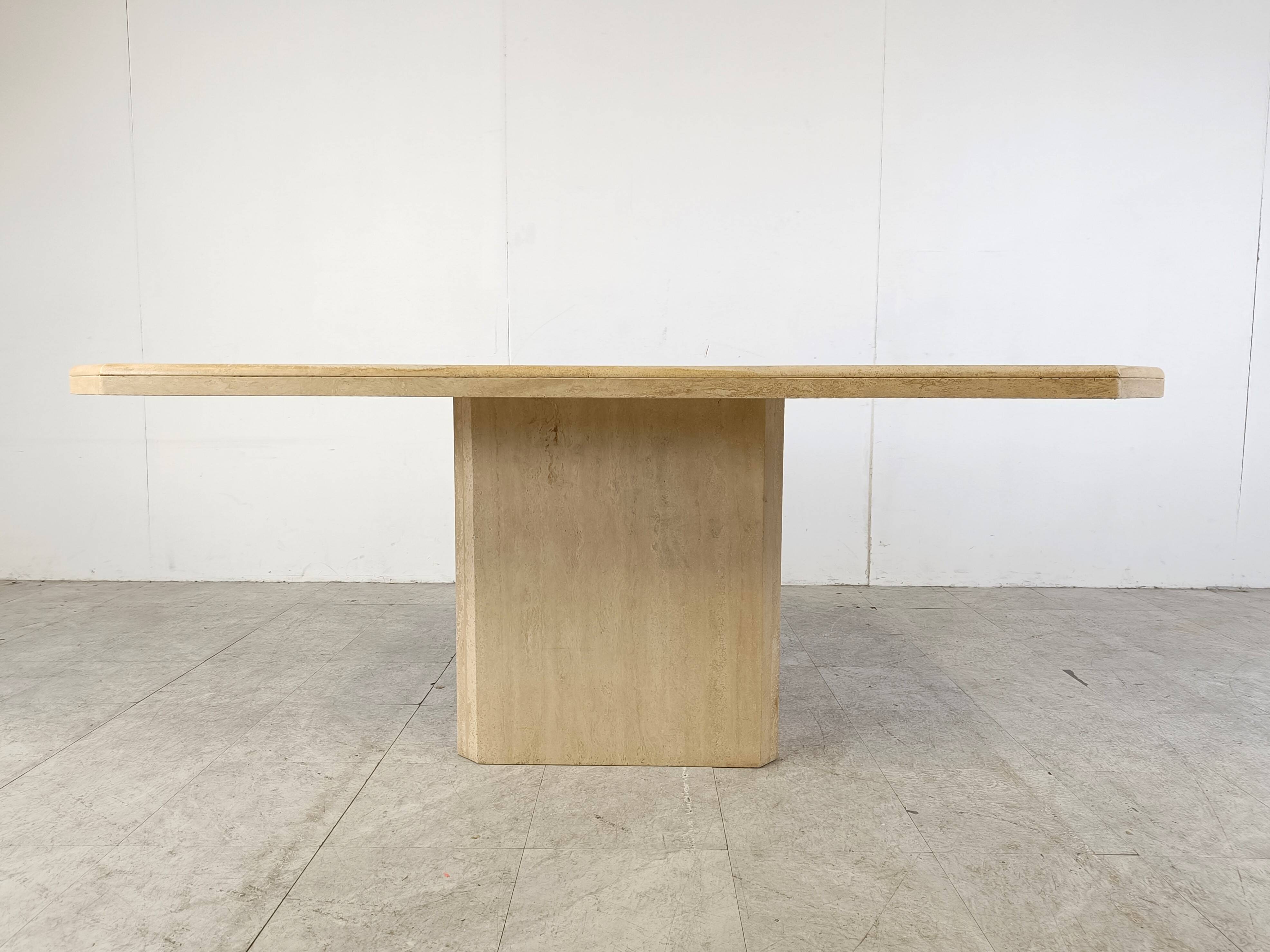 Vintage travertine dining table, 1970s