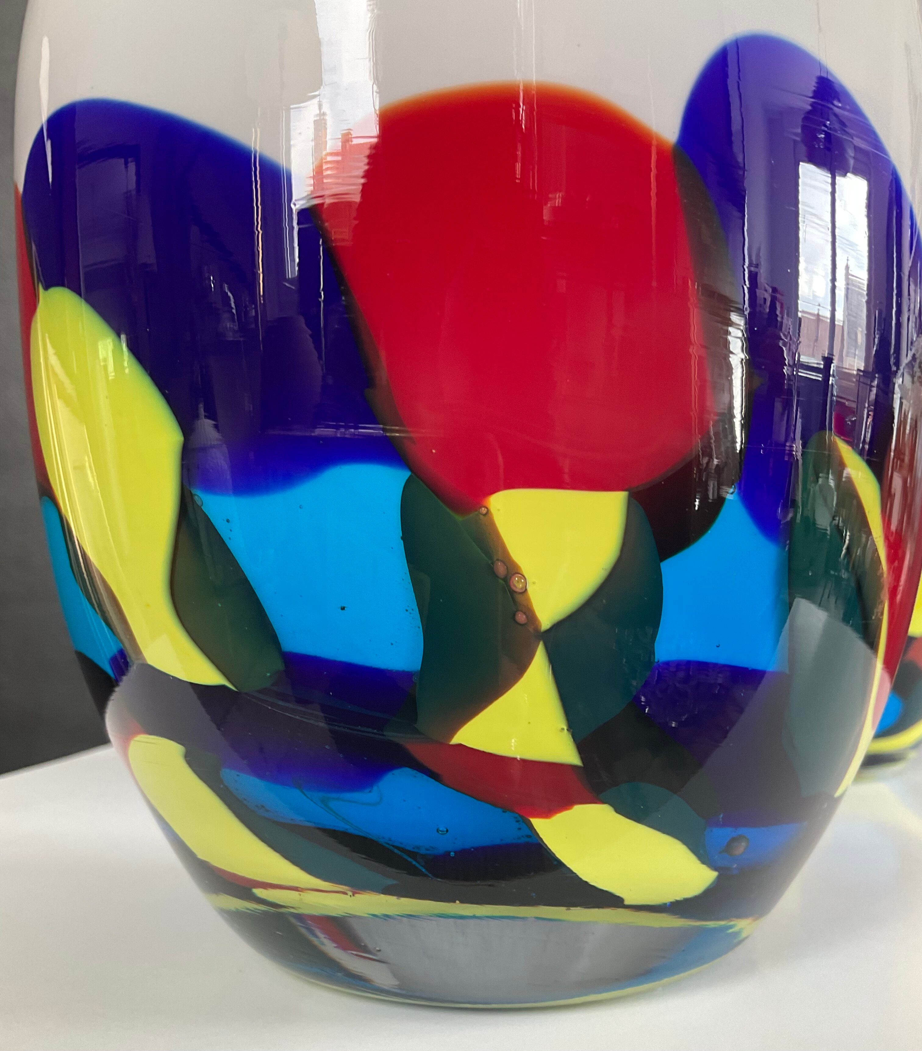 Duo de vases vintage en pâte de verre Murano