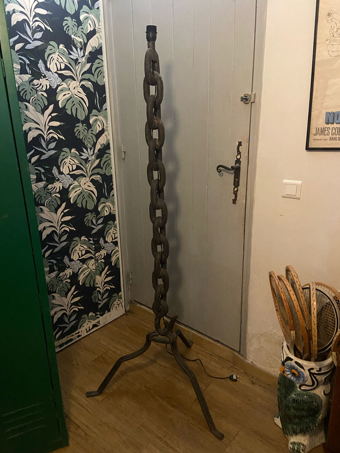 Wrought iron floor lamp 50s