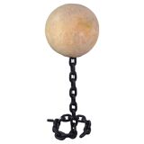 Brutalist iron chain and fiberglass floor lamp, Netherlands 1960s