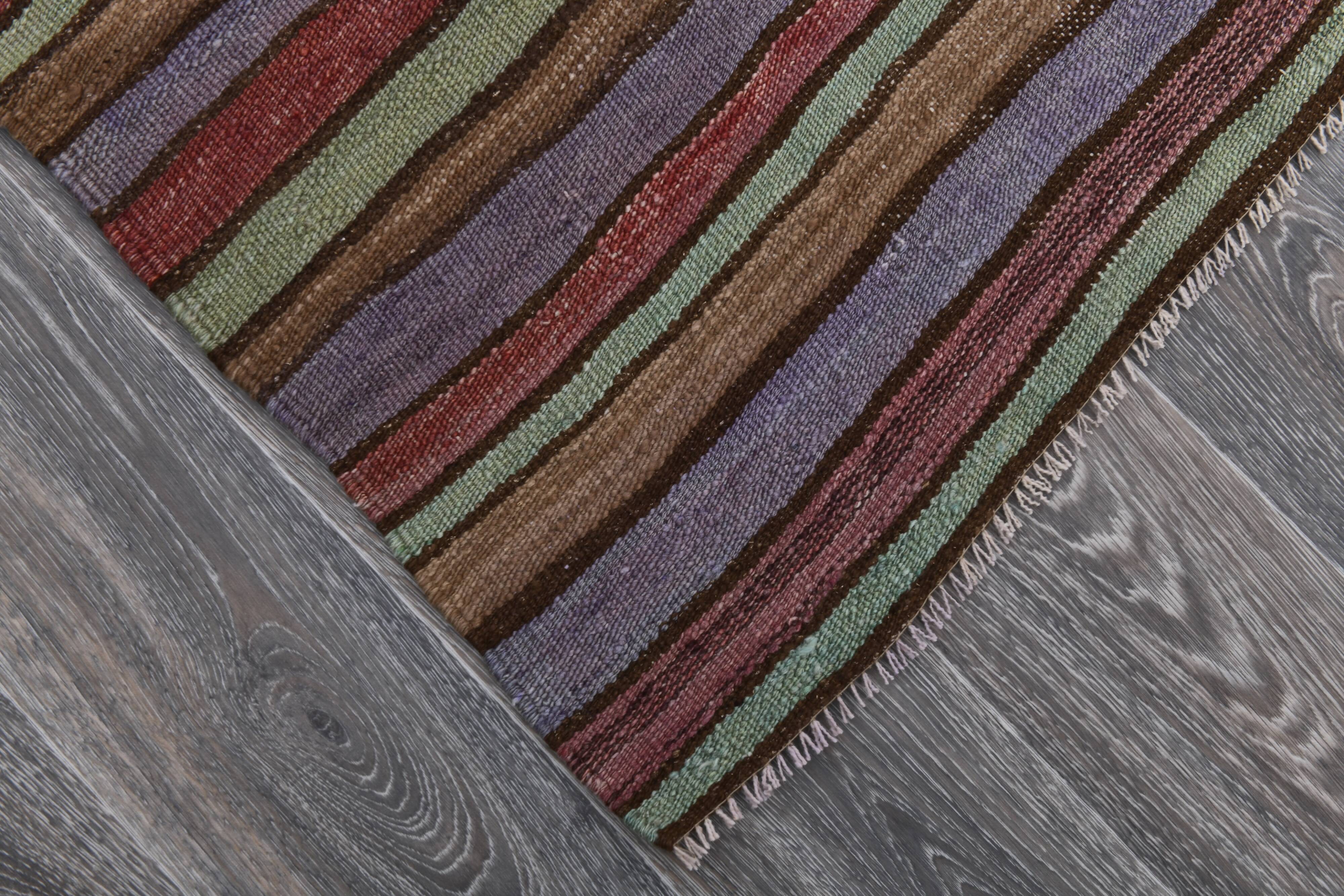 Blue & Green Striped Kilim Rug 146x288Cm SK 241322