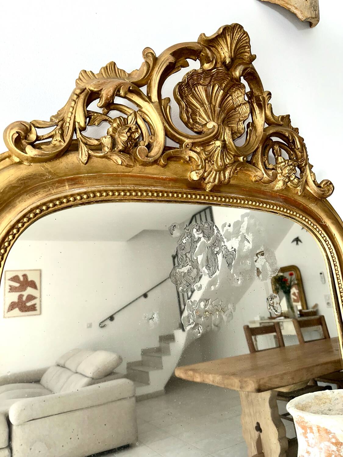 Miroir Louis-Philippe à fronton, XIXème