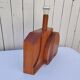 Large wooden lamp, geometric, 1970s design, F. Sénac