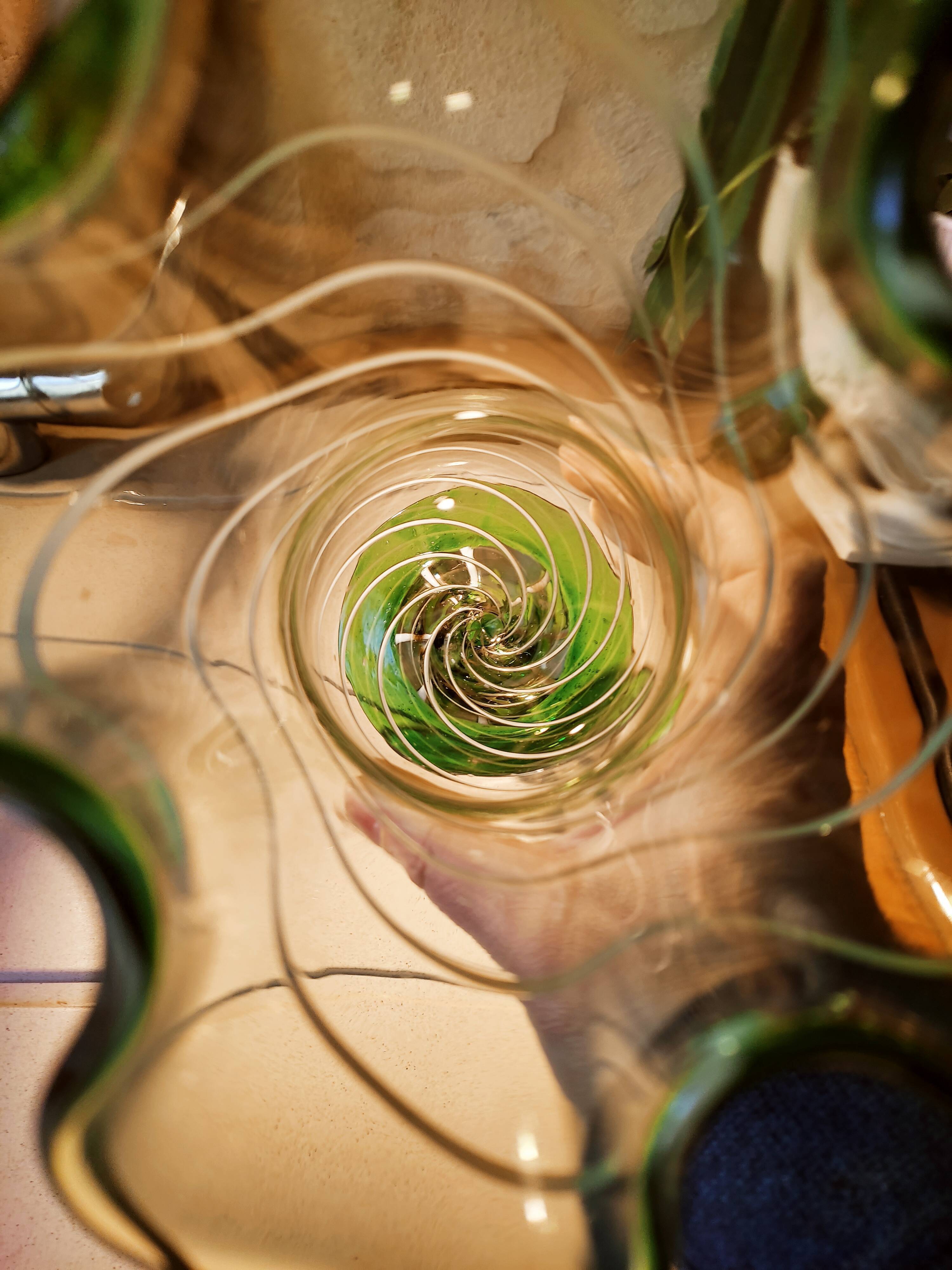 Vase in gradients of green Murano