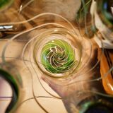 Vase in gradients of green Murano