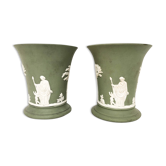 Pair of "Medici" vases in Wedgwood biscuit, 1950