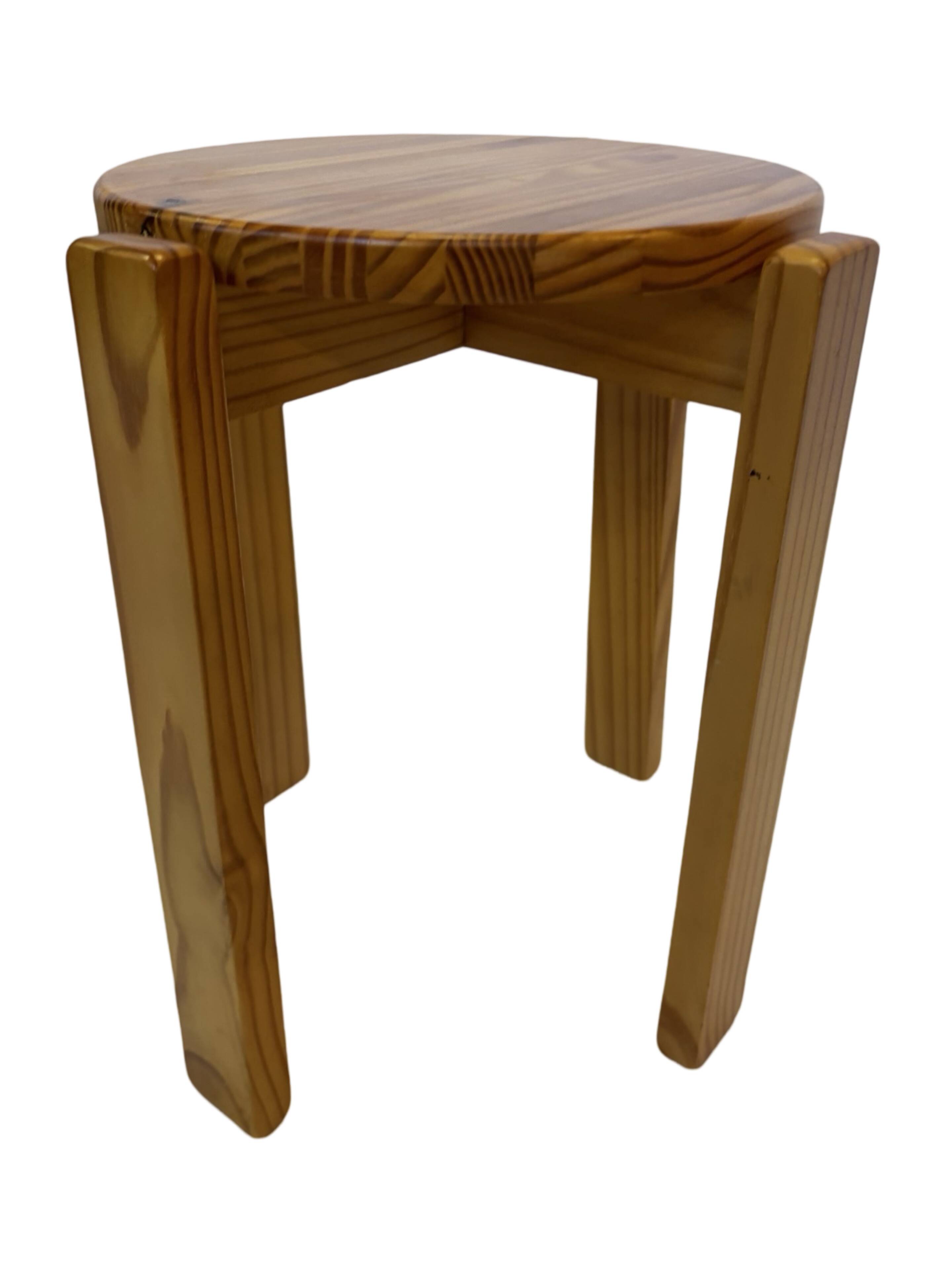 Mid century pinewood stool, minimalistic design 1960s