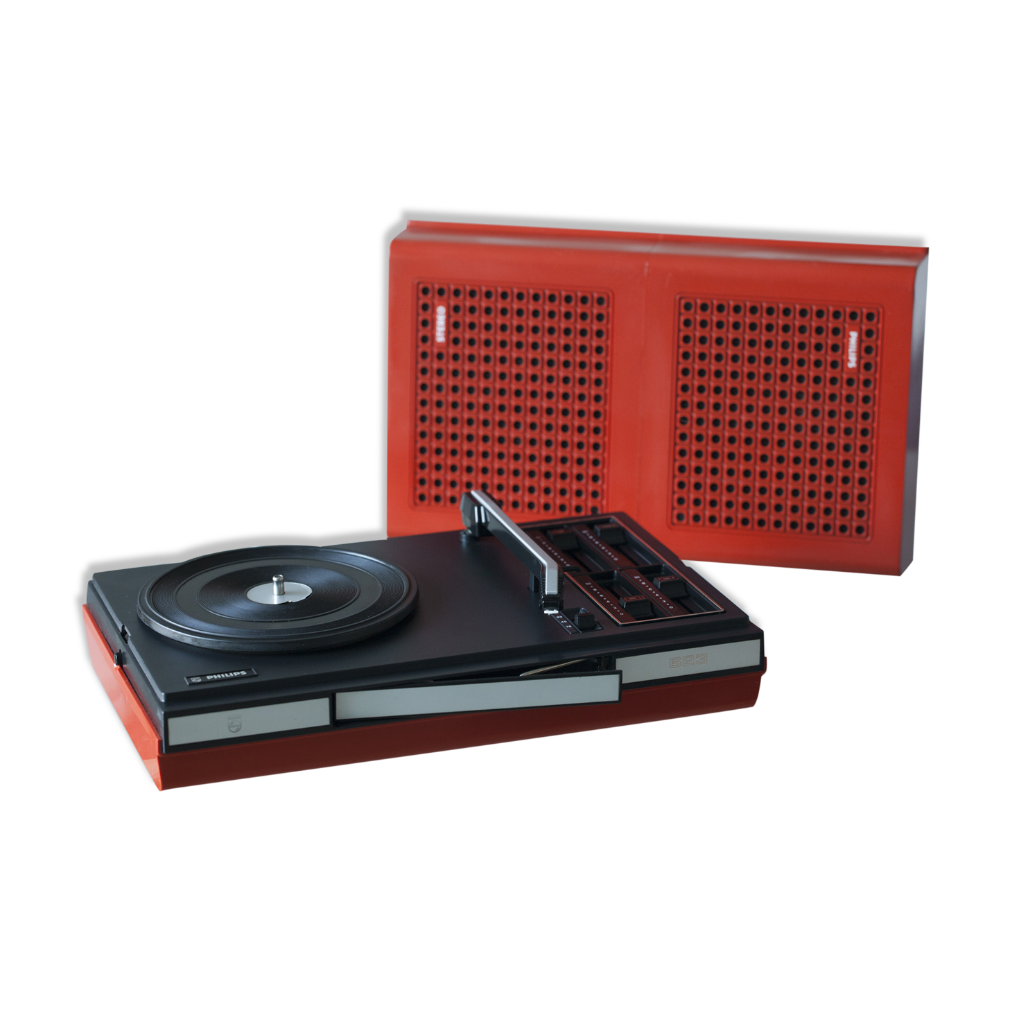 Philips 623 red stereo turntable