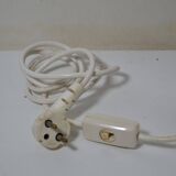 France 1970s - Vintage lamp with a chrome base and shade featuring Asian decor.