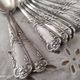 Lot of 12 small old spoons in silver metal