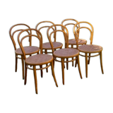 Set of 6 caned bistro chairs