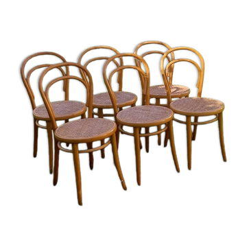 6 chaises bistrot cannées