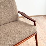 Mid Century Sofa par Hartmut Lohmeyer, teck et cannage