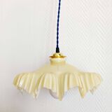 Yellow glass draped suspension Art Deco