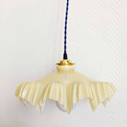 Yellow glass draped suspension Art Deco