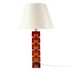 Large Mid-Century Scandinavian Art Glass & Brass Table Lamp by C.Fagerlund