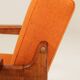 Vintage Orange Armchair Wool Upholstery Walnut Color Wood