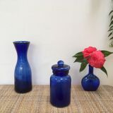 Vintage cobalt blue glass pot