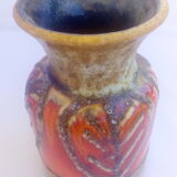 German jasba orange and ochre red vase