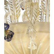 21st Century Transparent and Gold Floral Chandelier in Murano Glass