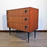 sab dresser in teck laiton and cuir 1960