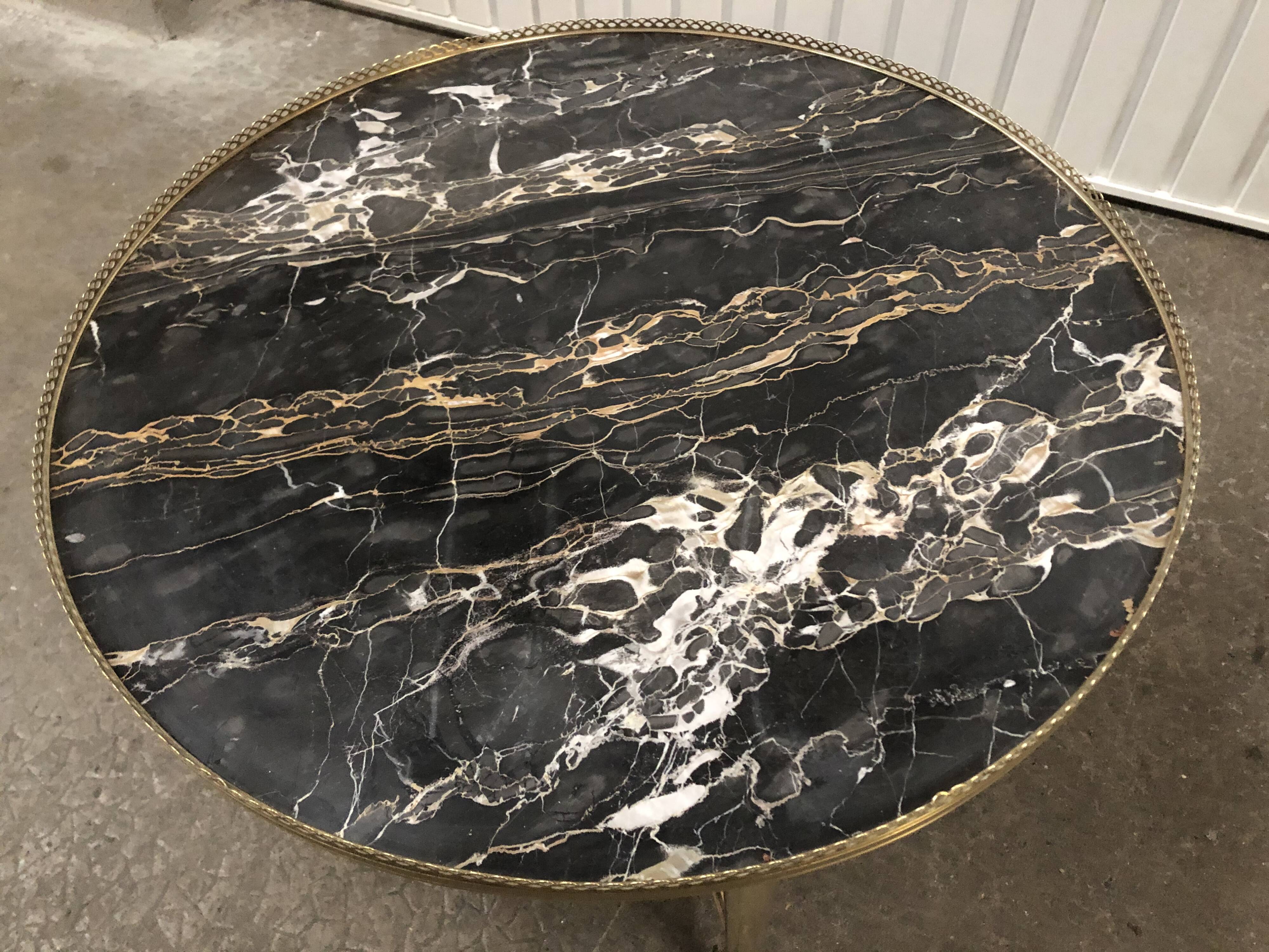 Table basse laiton et marbre