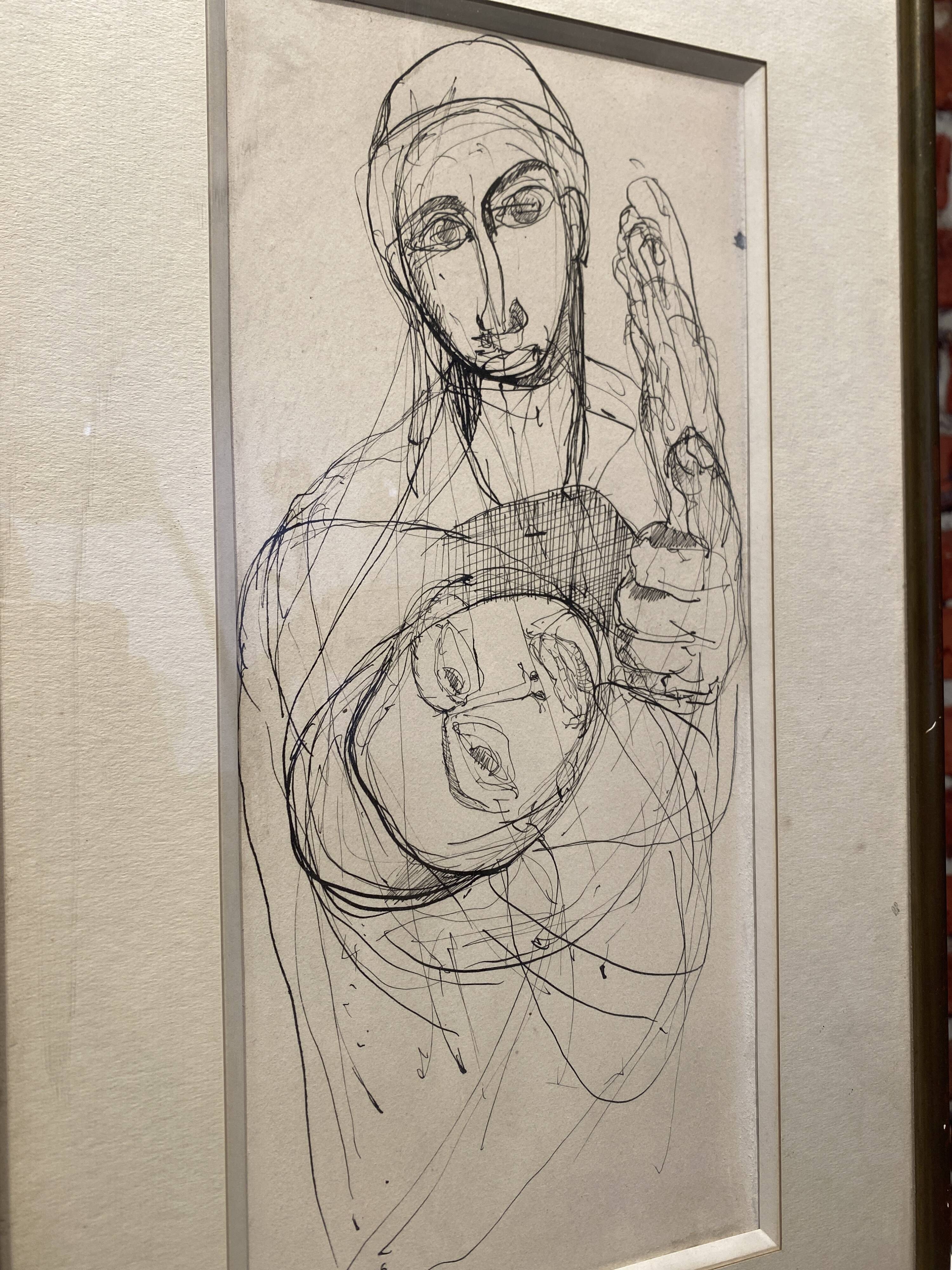 Framed drawing.